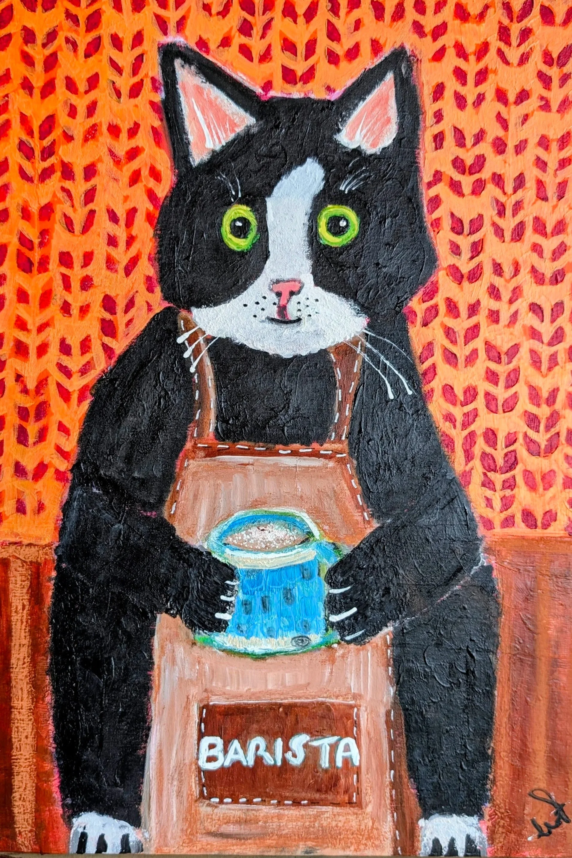 🔴 "Barista" - Acrylic - SOLD