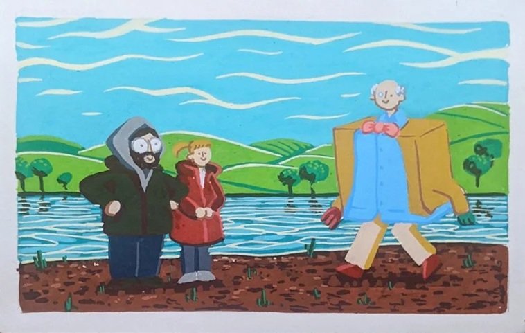 "Brian and Charles" - Acrylic paint on cartridge paper - £200