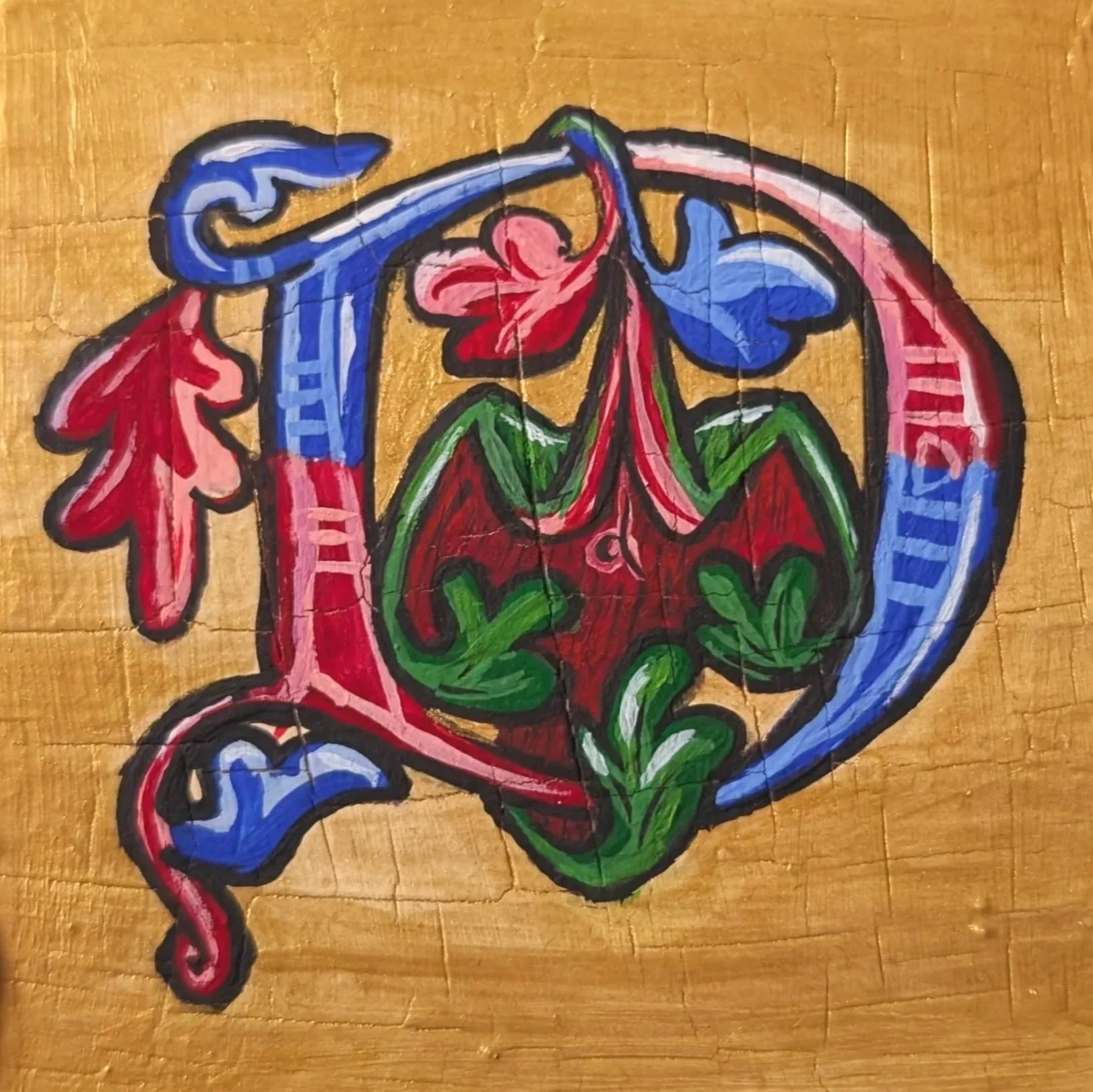 "Day 4: 3D" - Gouache on wood - £20