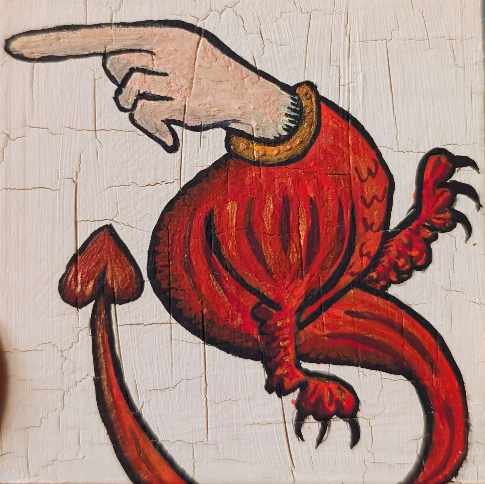 "Day 8: Digital" - Gouache on wood - NFS