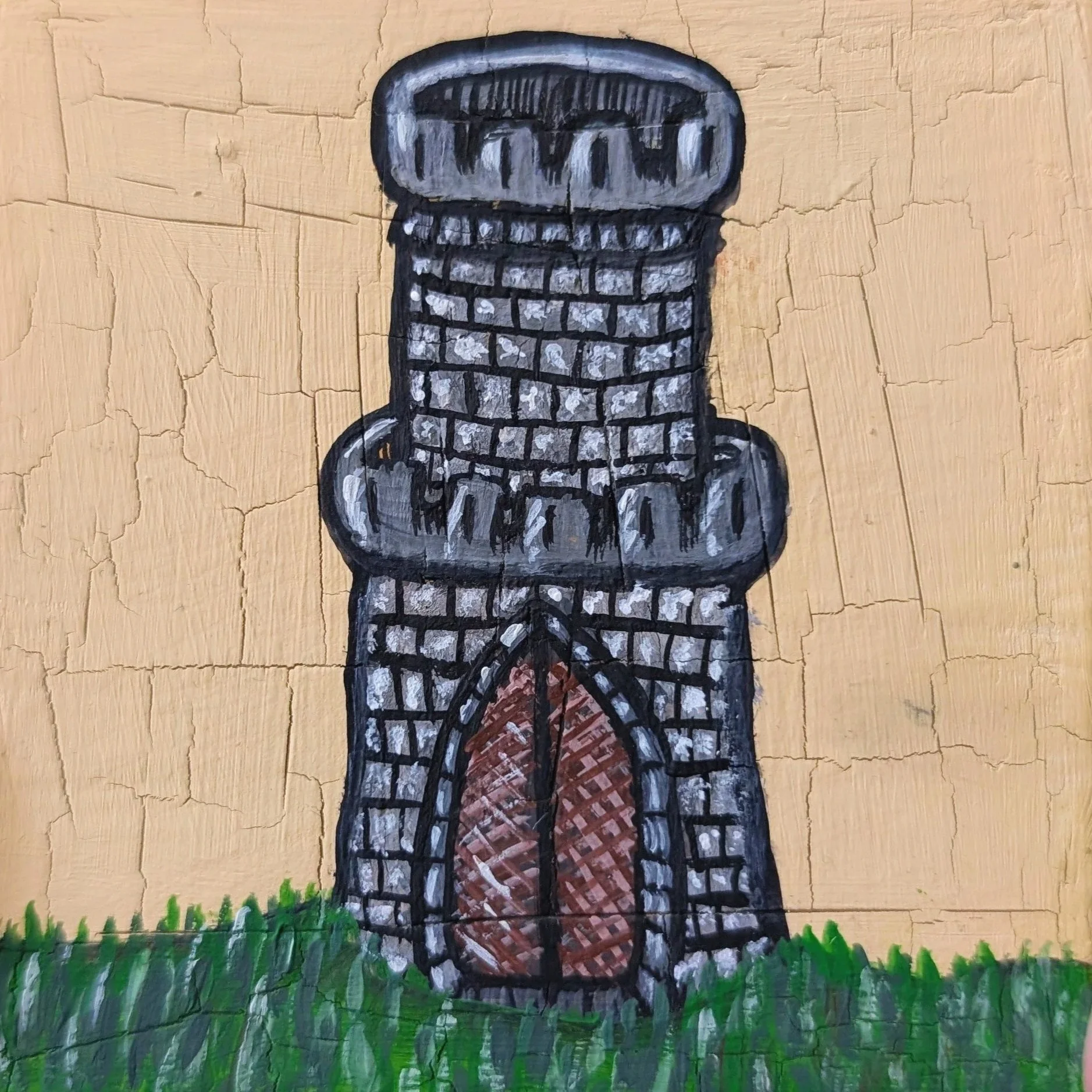 "Day 10: Lattice" - Gouache on wood - £20