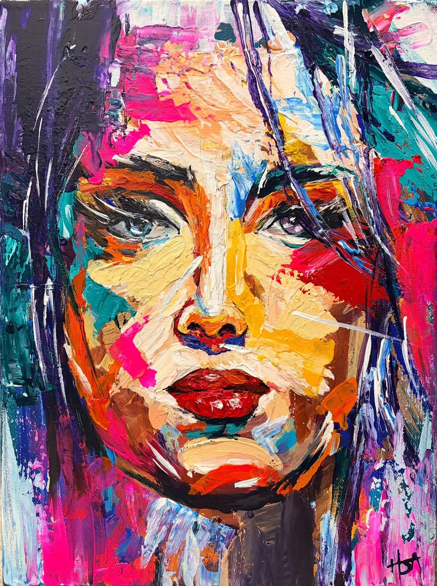🔴 "Fearless" - Acrylic on canvas - SOLD