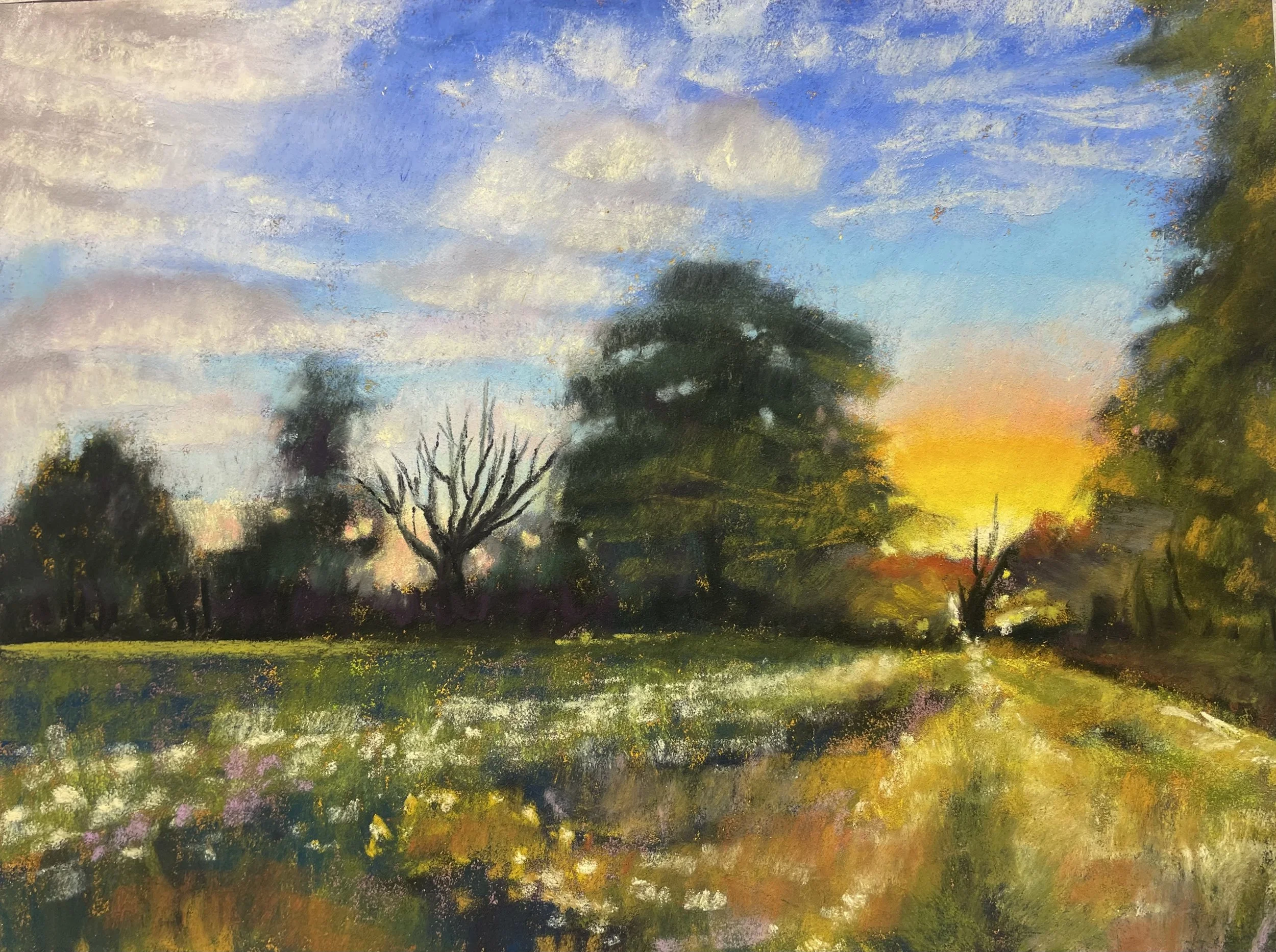 "Dôl Blodau Gwyllt | Wildflower Meadow" - Ink, soft pastel - £200