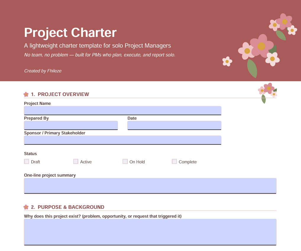 Project Charter Template
