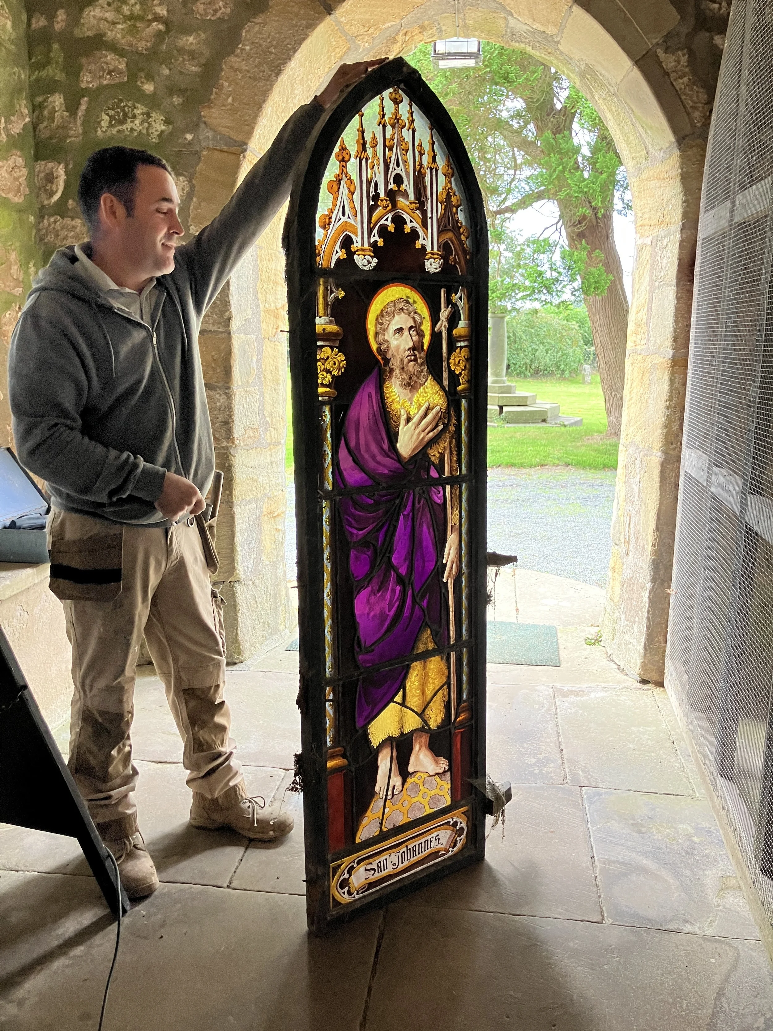Emergency repairs begin on Tunstall Church’s stained-glass windows