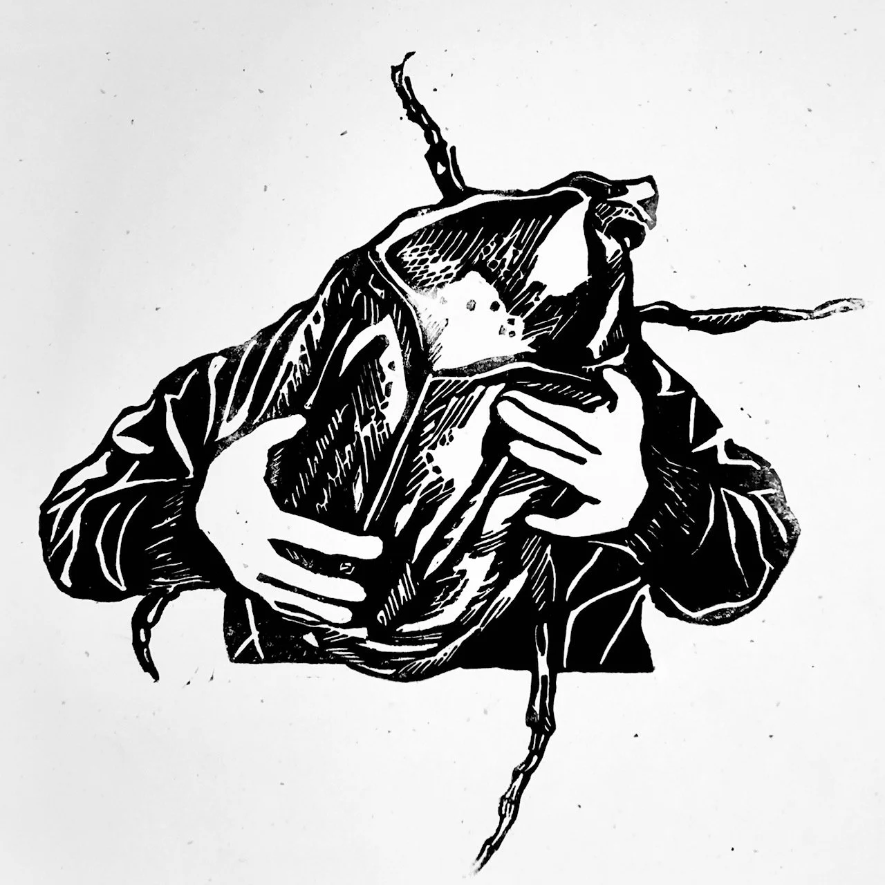 Junebug/ Linocut print/ 2022/ 12x12 in