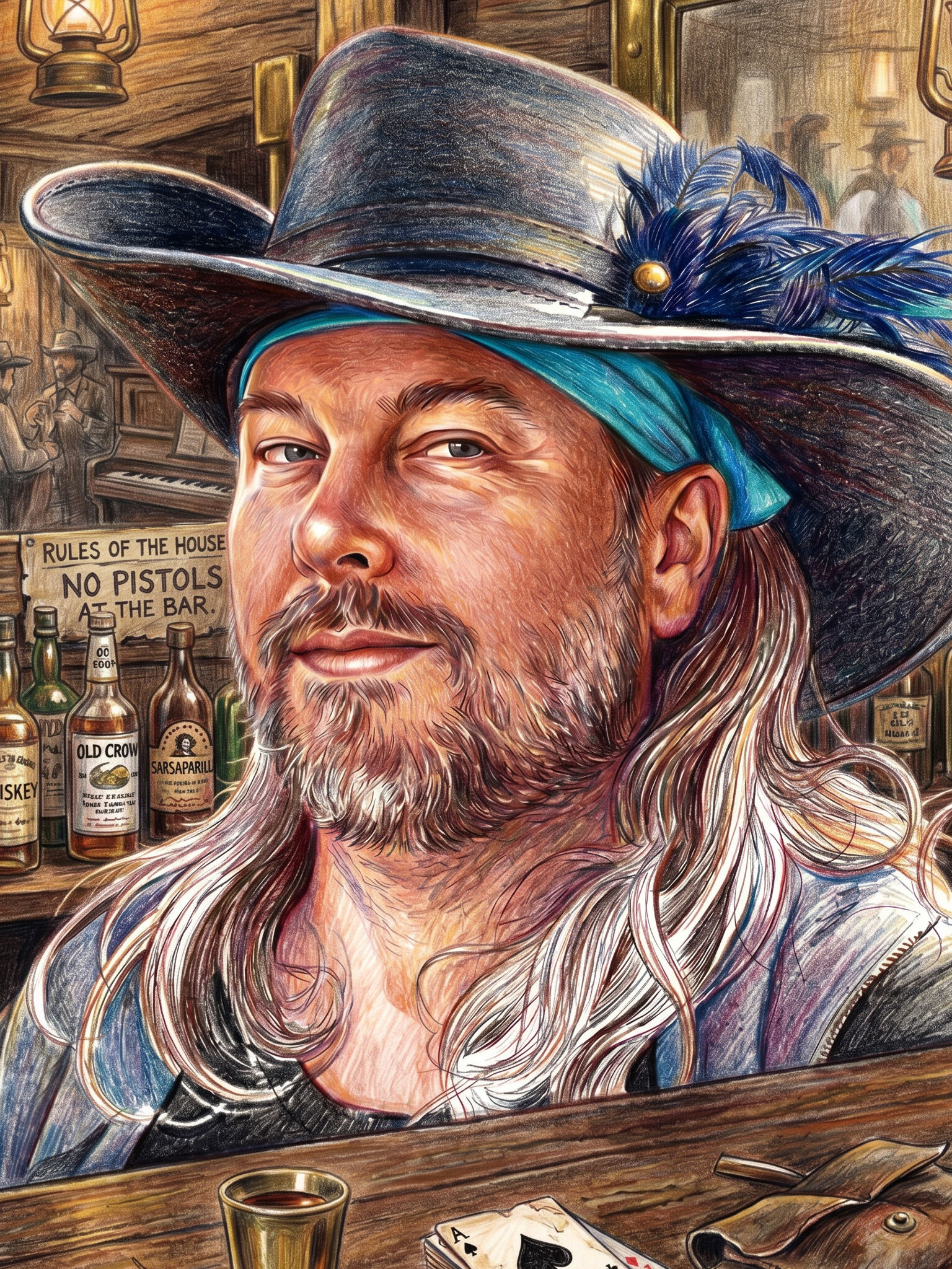 Man in a large pirate hat