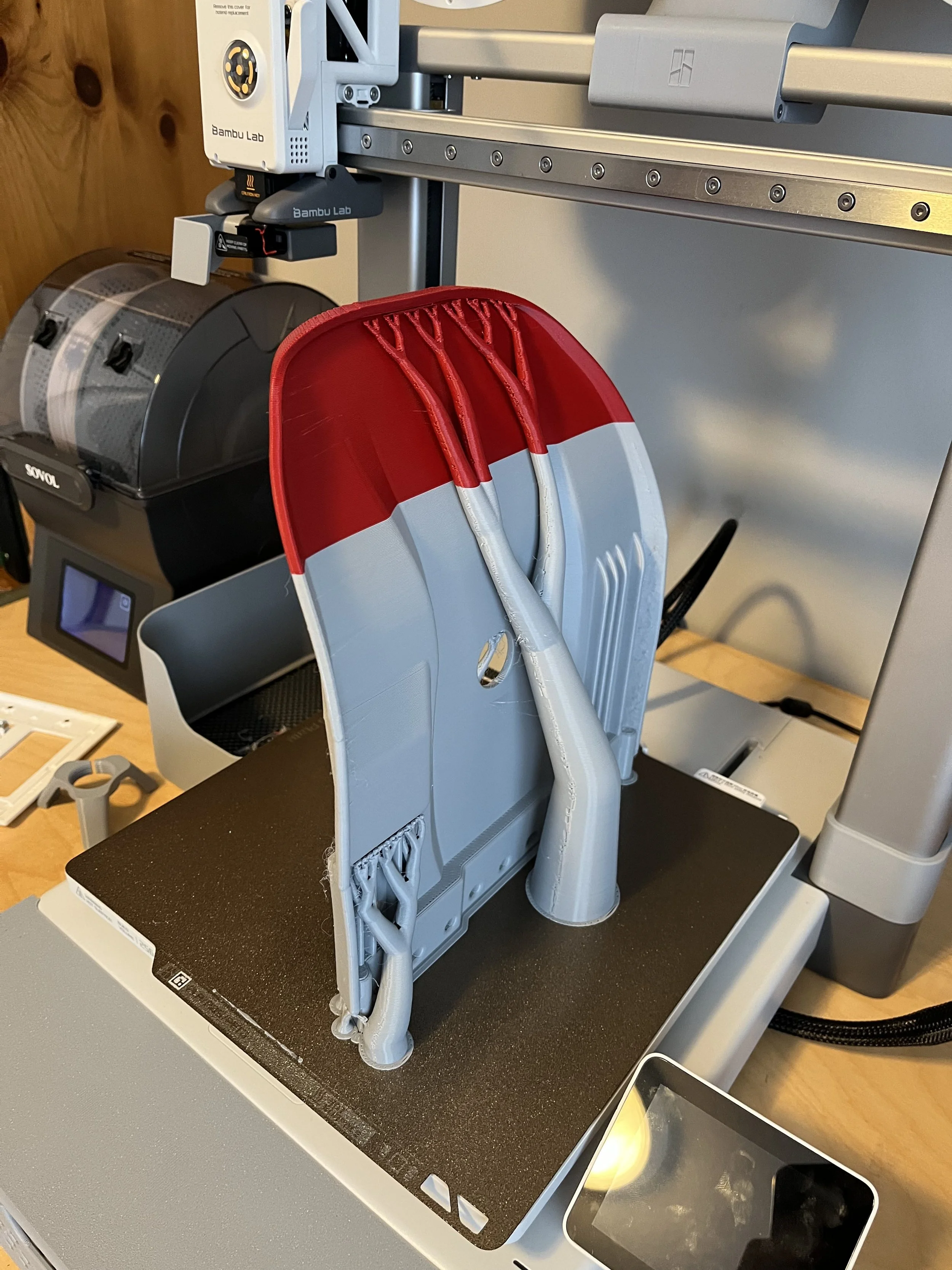 Printing the test pieces out of leftover material