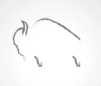 Minimalist black line drawing of a person bent over, with hair and limbs faintly sketched on a white background.