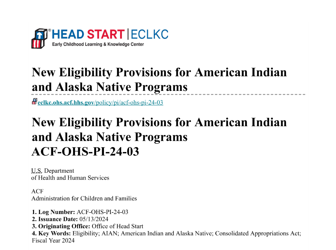 Head Start Act Language Change