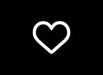 White heart outline on a black background