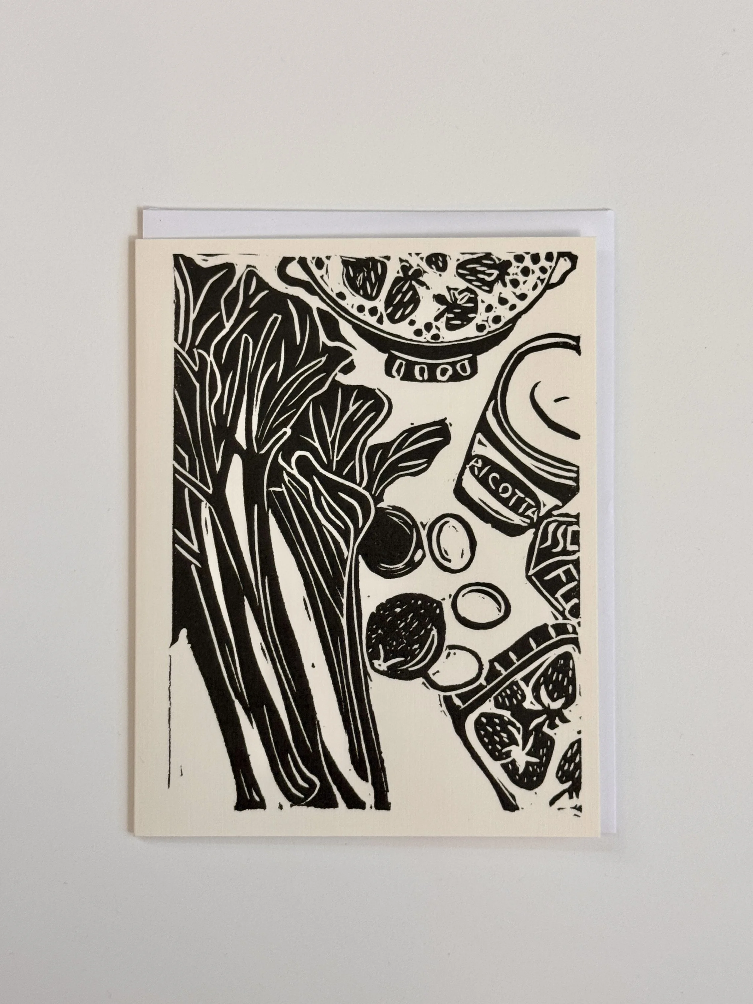 Rhubarb Ricotta Cake Greeting Card
