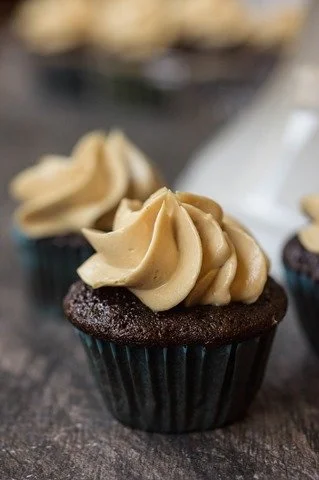 Mini Chocolate Cupcakes with Peanut Butter Buttercream