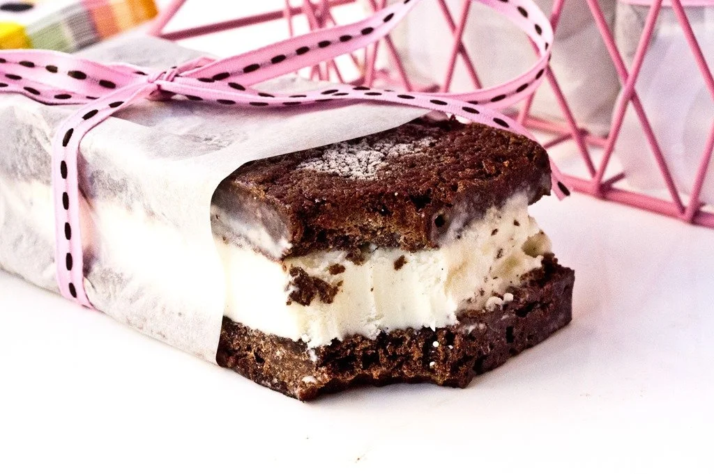Fudgy Brownie Ice Cream Sandwiches