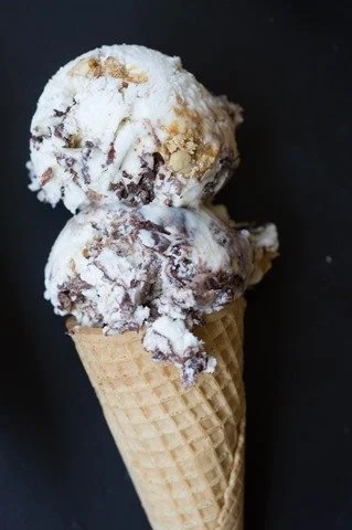 Vanilla Ice Cream with Salty Candied Peanuts and Dark Chocolate