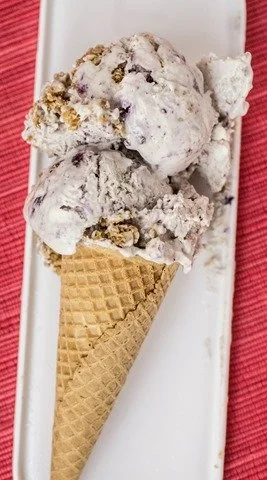 No Churn Blueberry Crisp Ice Cream