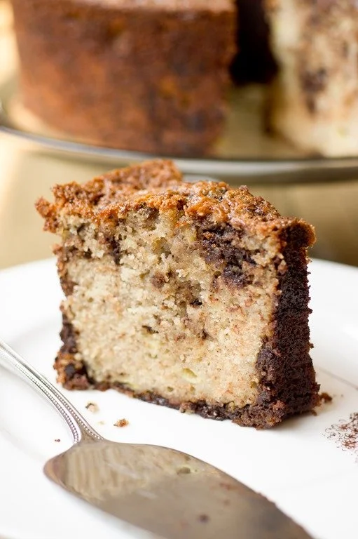 Lighter Chocolate Chip Banana Cake