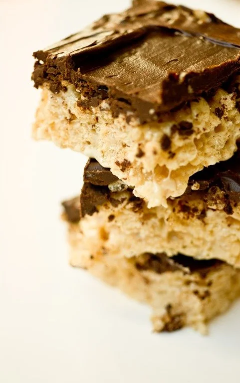 Salted Caramel Rice Krispie Treats with Mocha Ganache