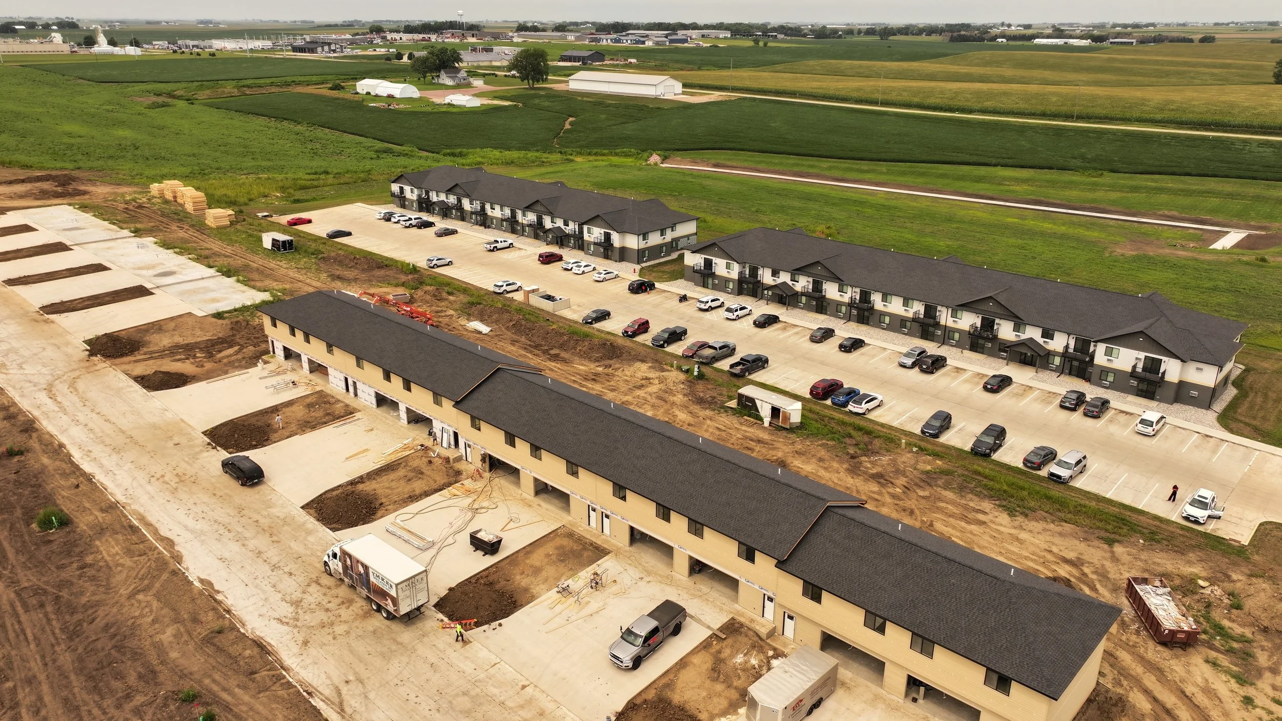 Aerial view of CenterView Apartments & Townhomes in Sioux Center, Iowa