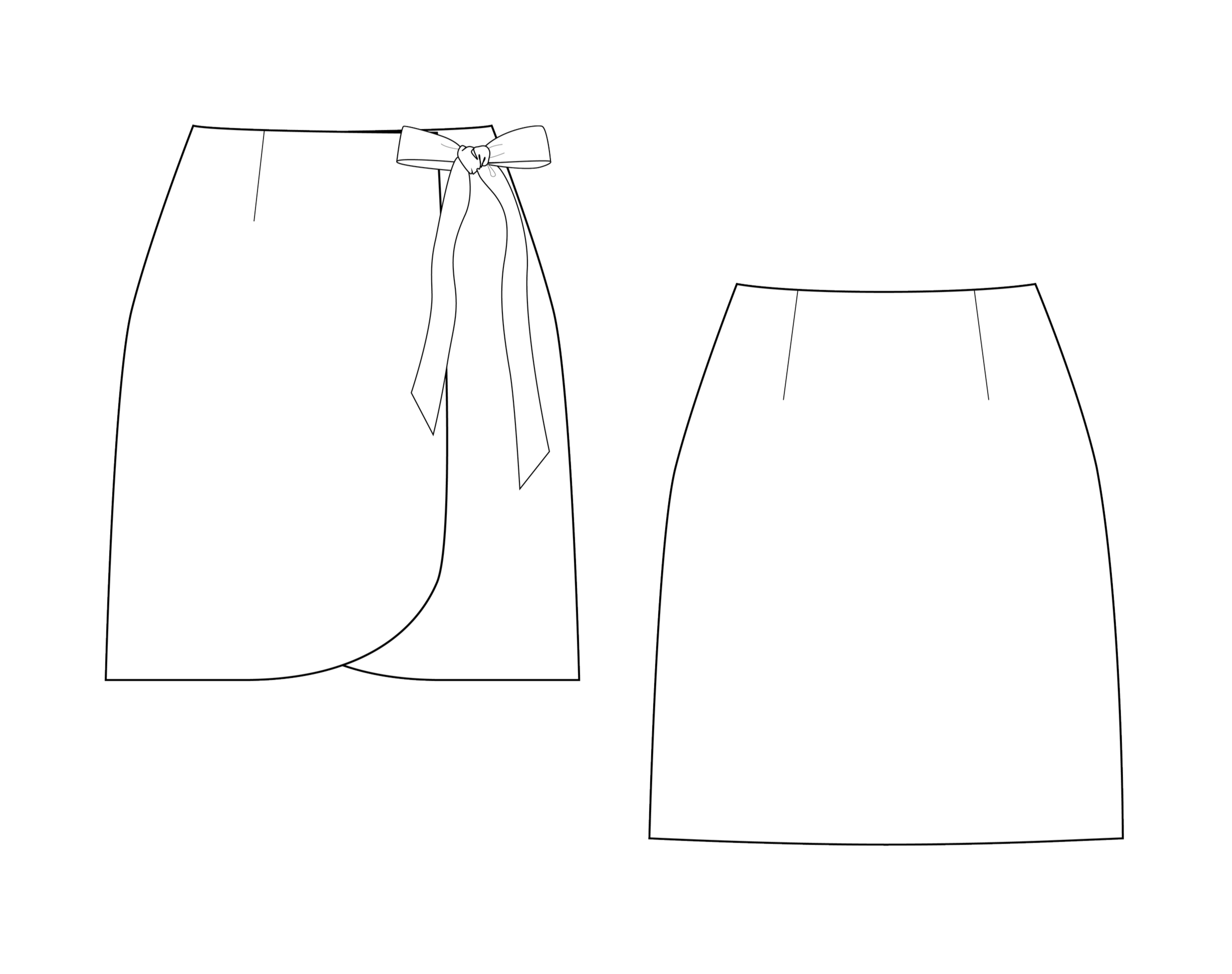 lily tie skirt sewing patterns - letter print