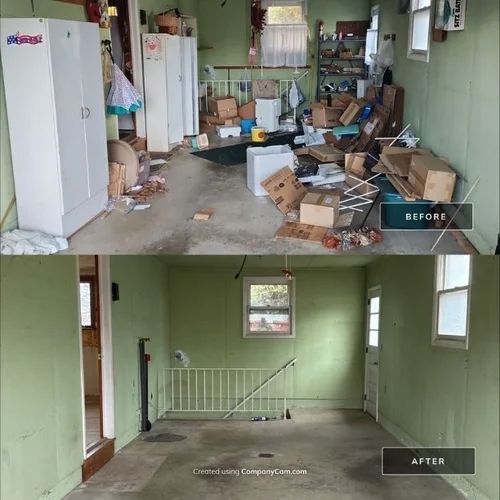 Whole house cleanout and junk removal in Lancaster, PA — before and after