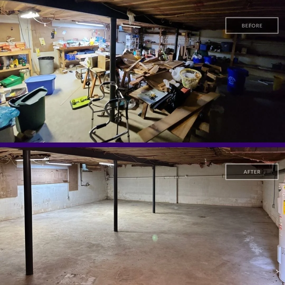 Basement cleanout in [TOWN], PA — before and after