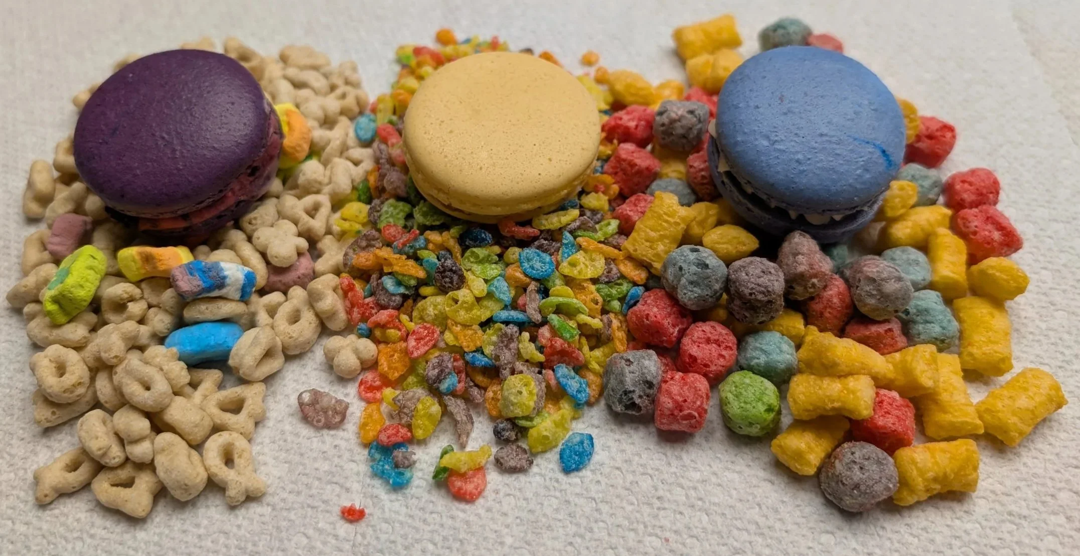 July Macaron Subscription Box- Lucky Charms, Fruity Pebbles, Cap'n Crunch Crunchberries