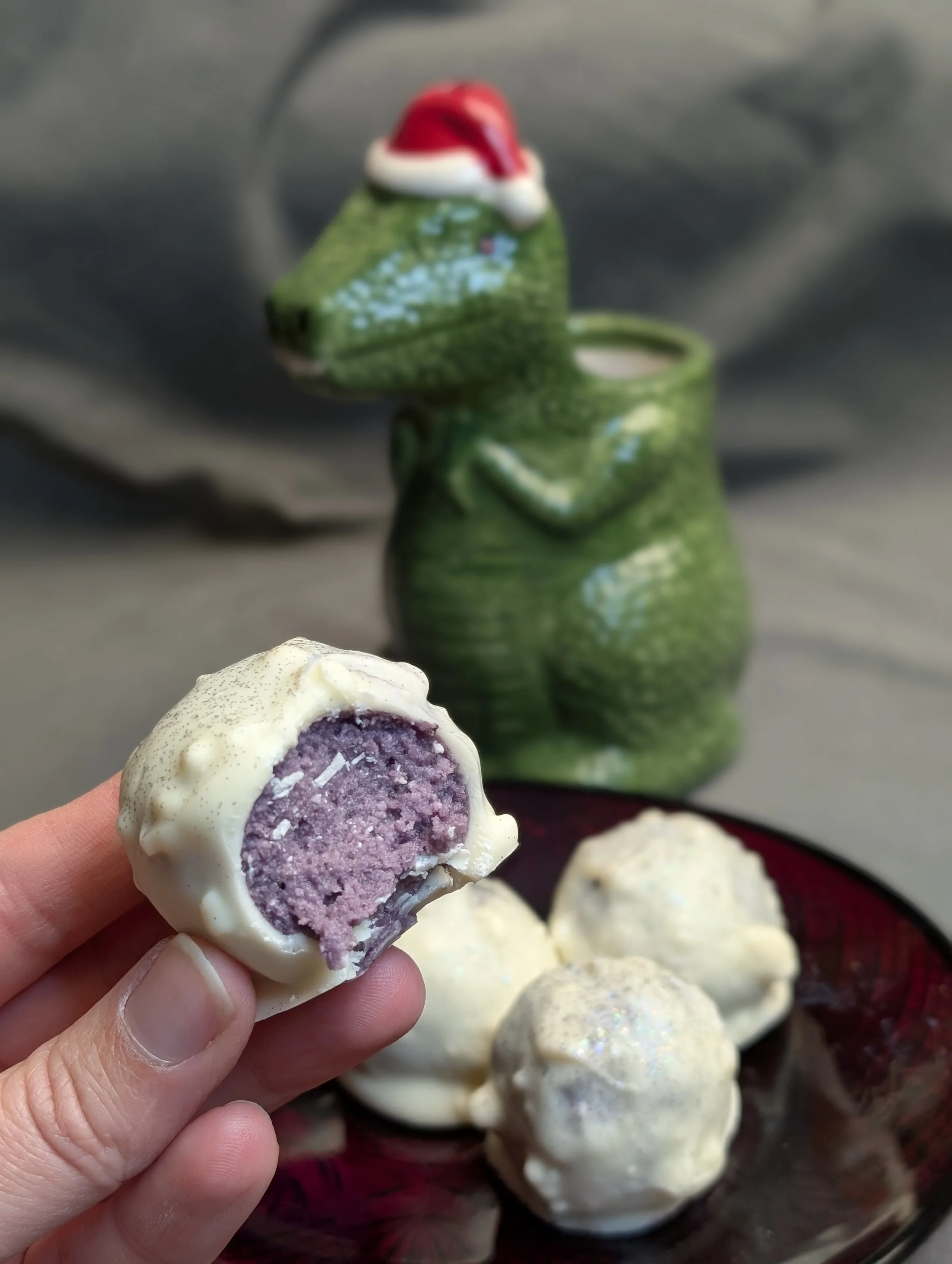 White Chocolate Blueberry Macaron Truffle