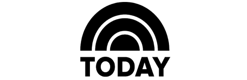 Black and white graphic of a rainbow with the word 'TODAY' underneath.