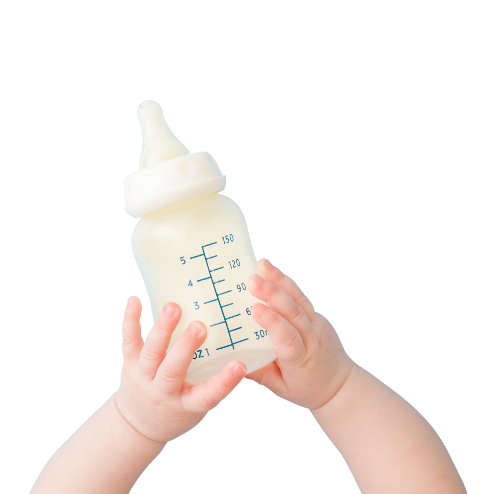 Baby bottle representing infant feeding questions and answers