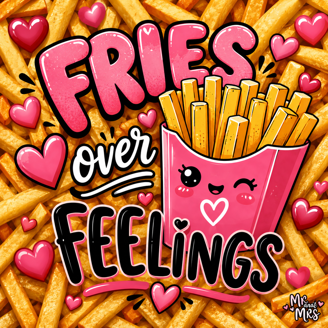 Fries Before Feelings Stickers
