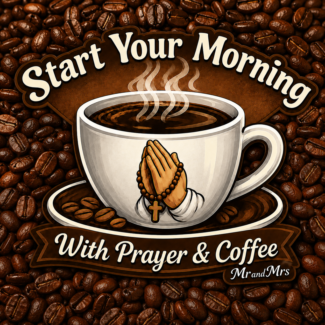 Start Your Morning with Prayer and Coffee Sticker