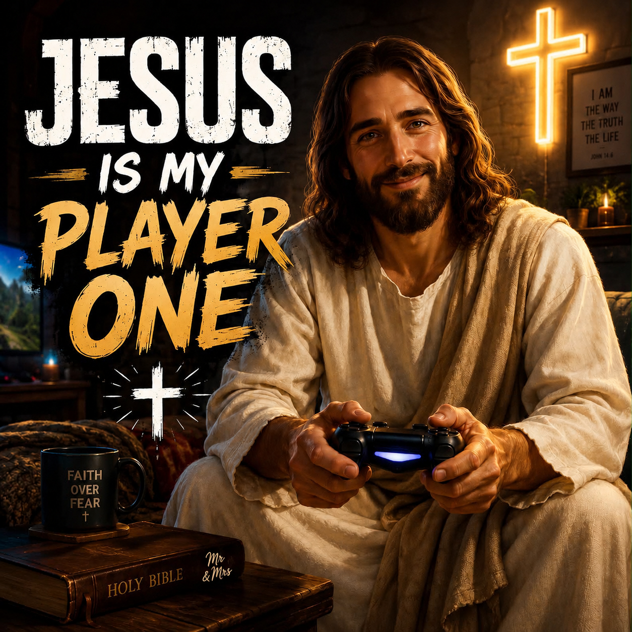 Jesus is my player one Sticker