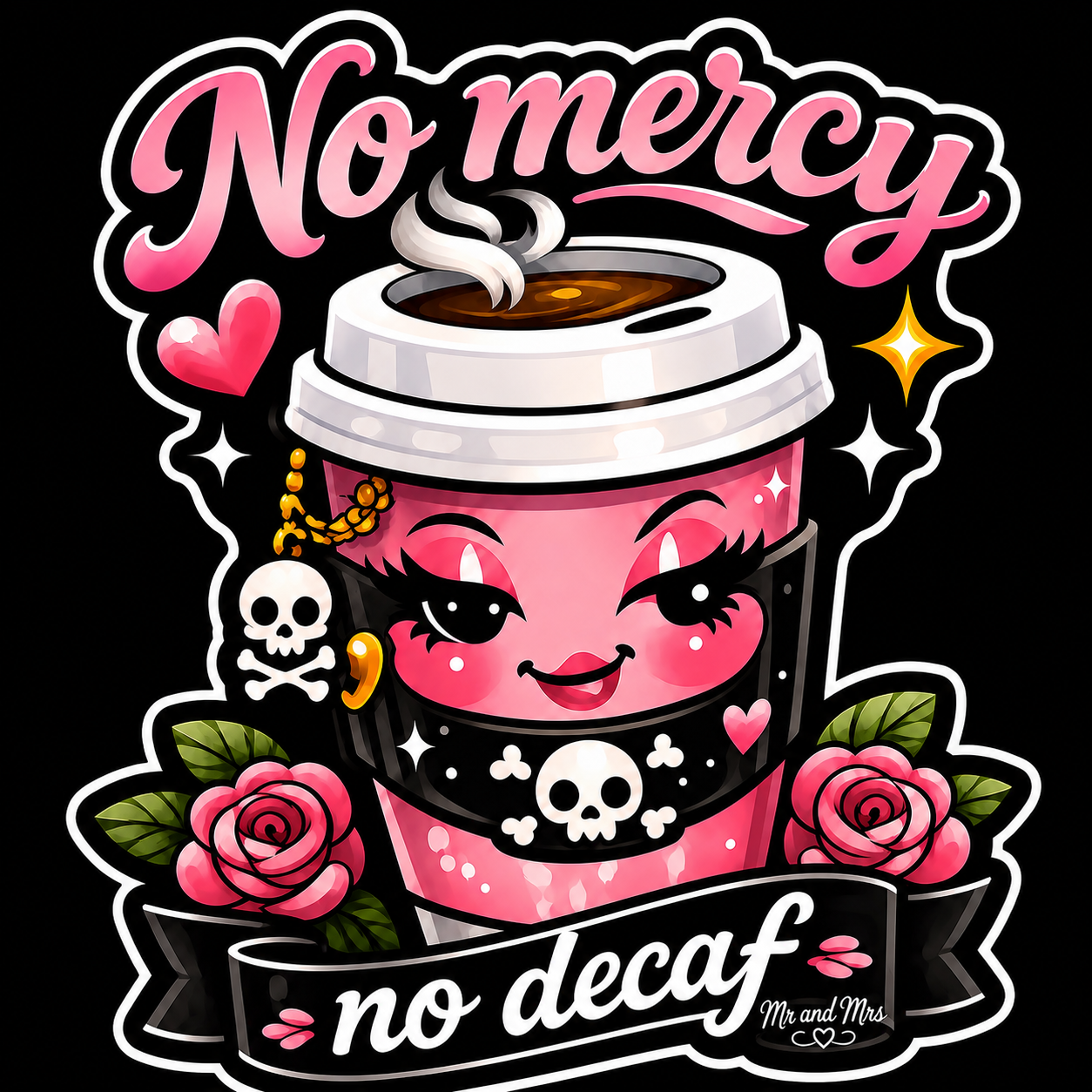 no mercy no decaf sticker female.png
