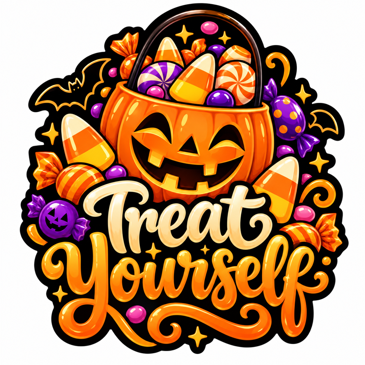 “Treat Yourself” Halloween Sticker