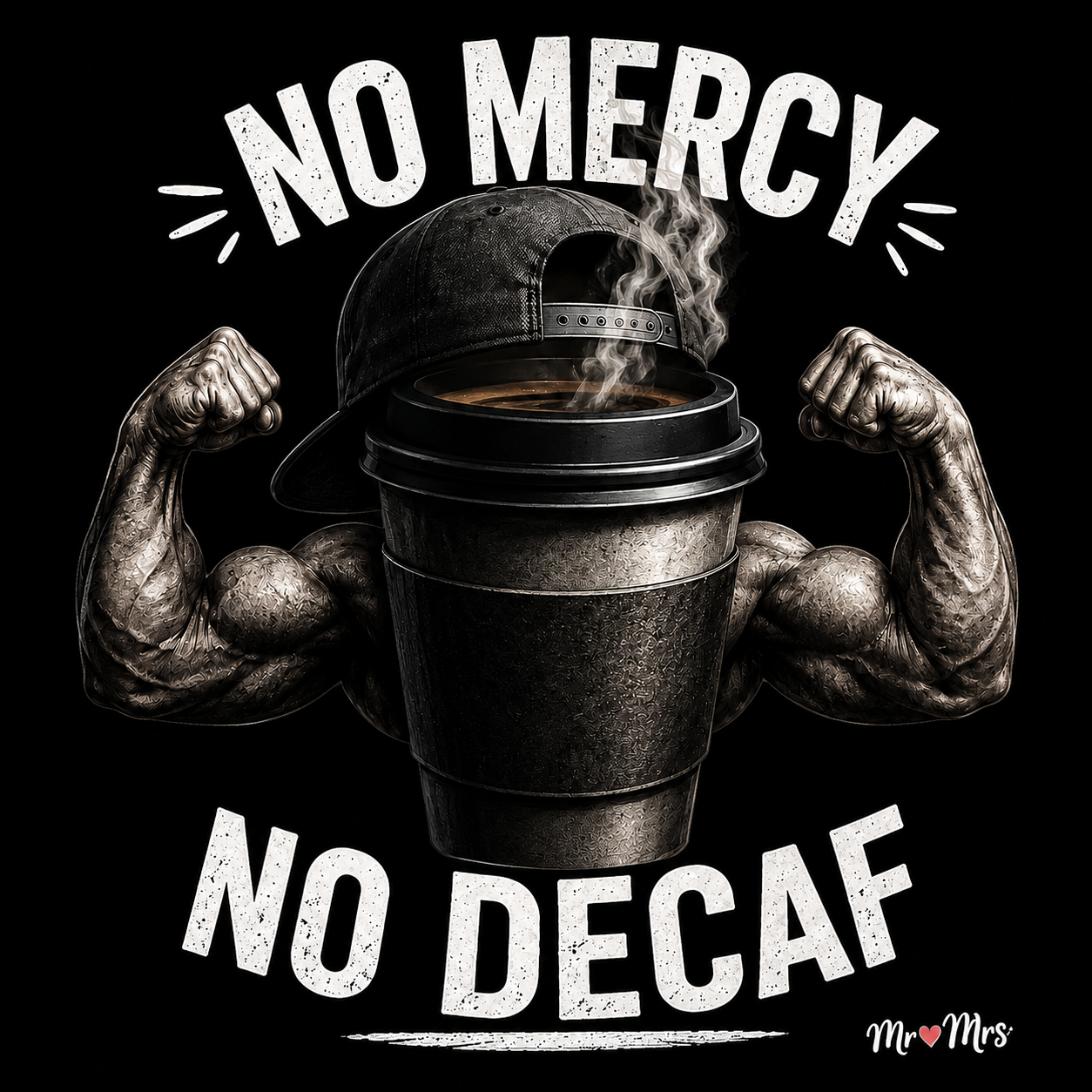 No Mercy No Decaf Sticker (for men)