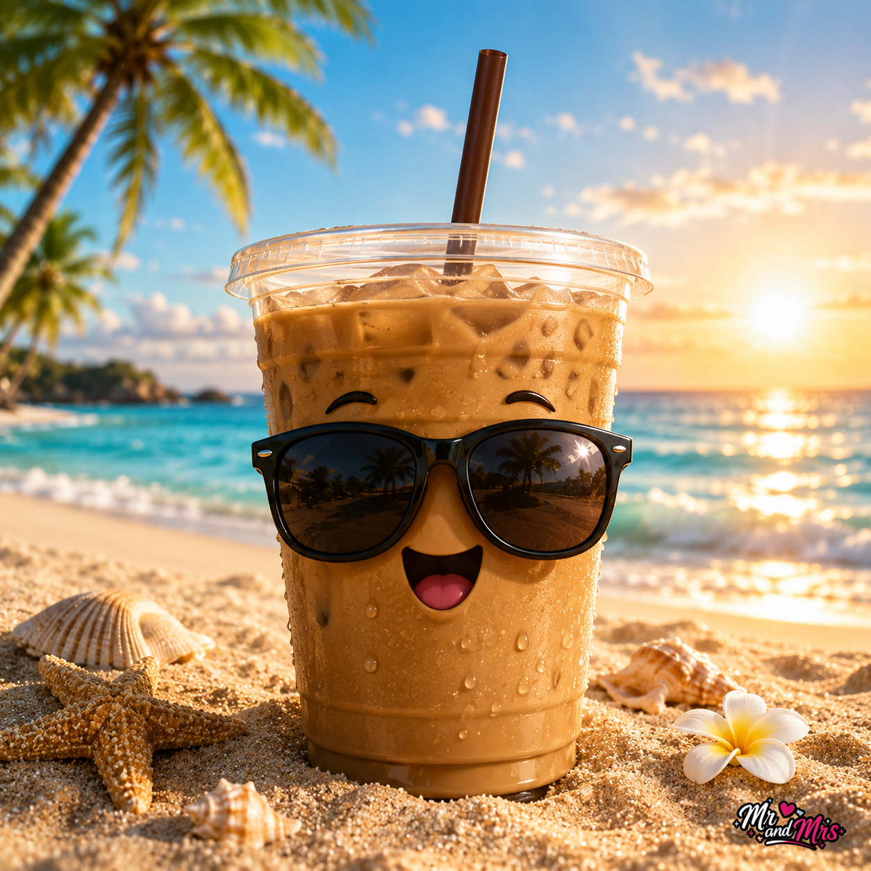Coffee with Sunglasses Sticker