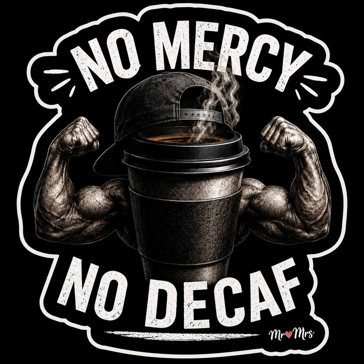 no mercy no decaf male sticker.png