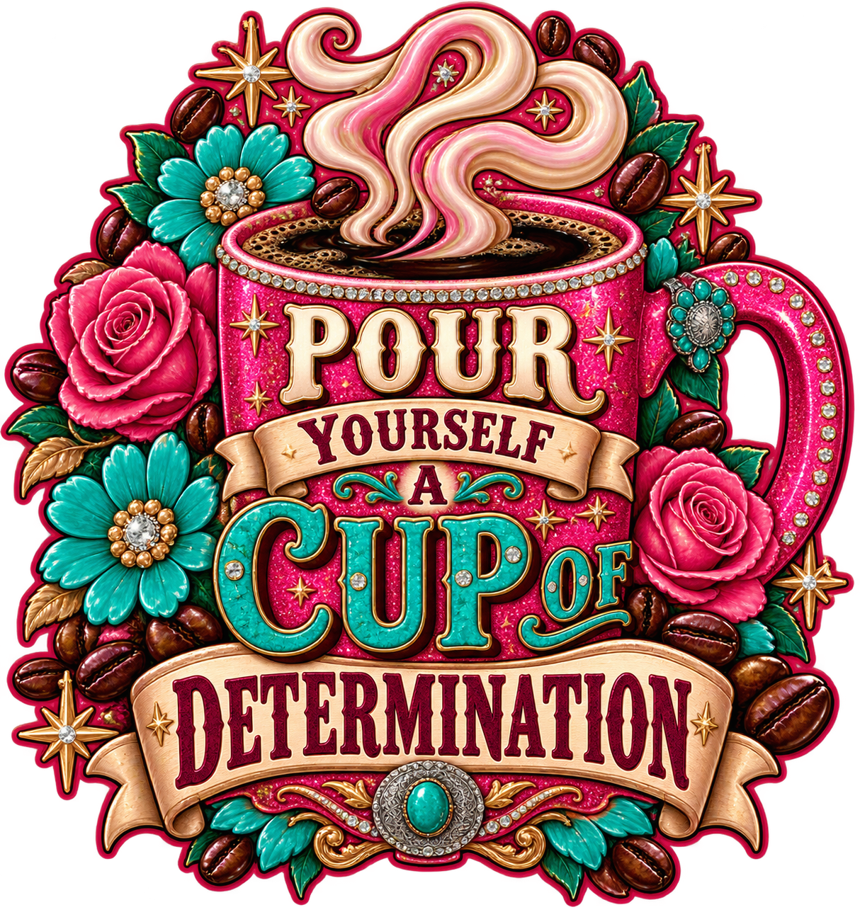 Pour Yourself a Cup of Determination Sticker