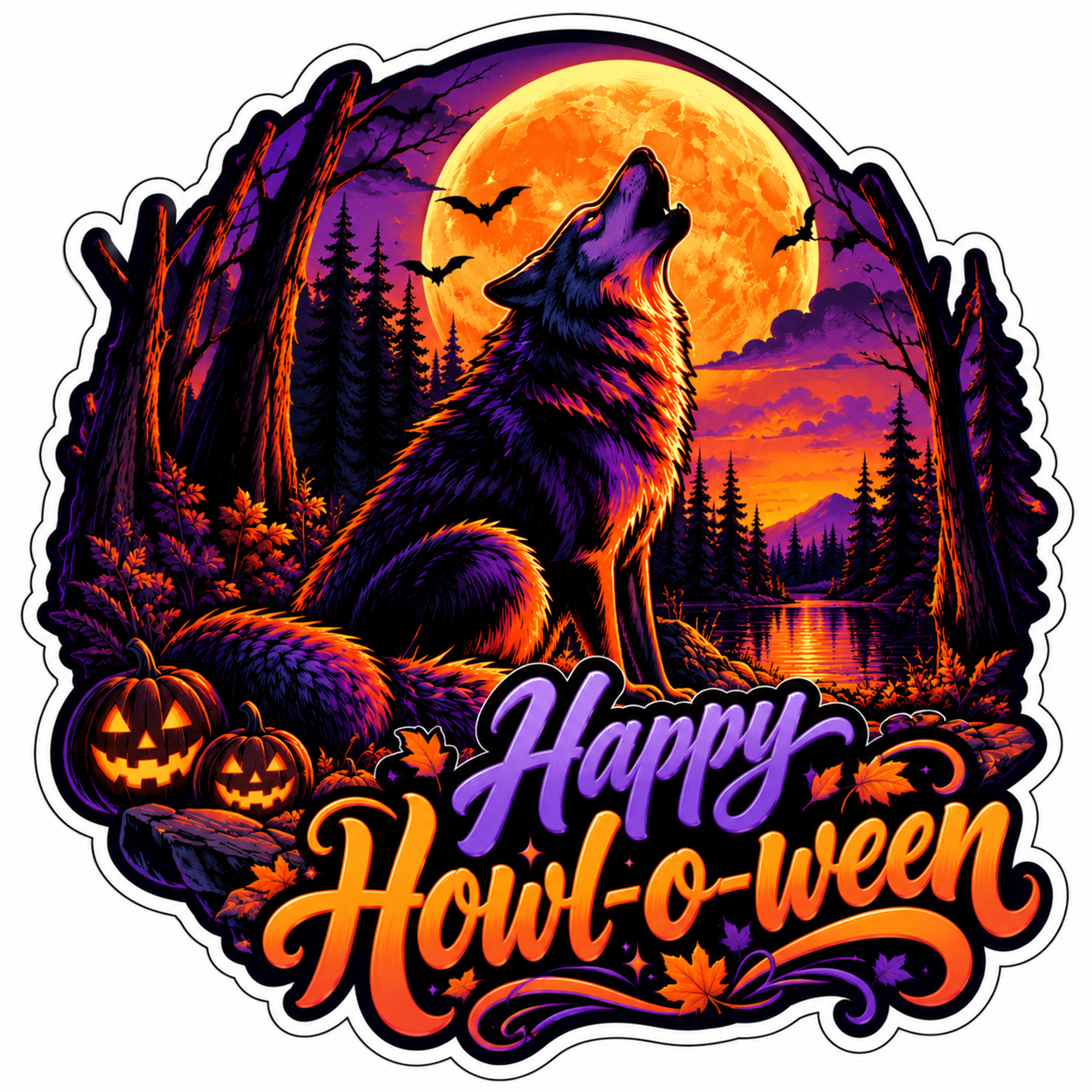 “Happy Howl-o-ween” Sticker