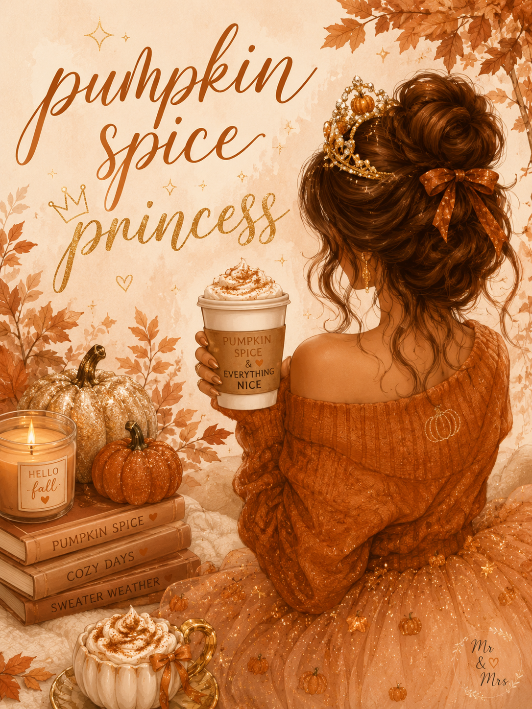 Pumpkin Spice Princess Sticker