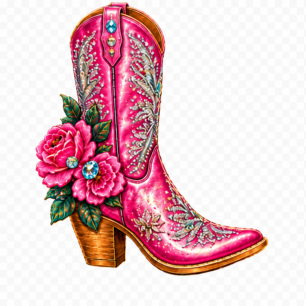 Rhinestone Cowgirl Boot Sticker