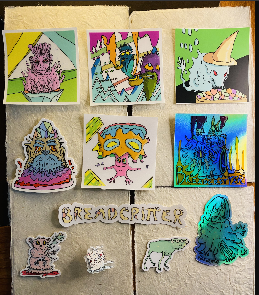10 piece Breadcritter sticker pack