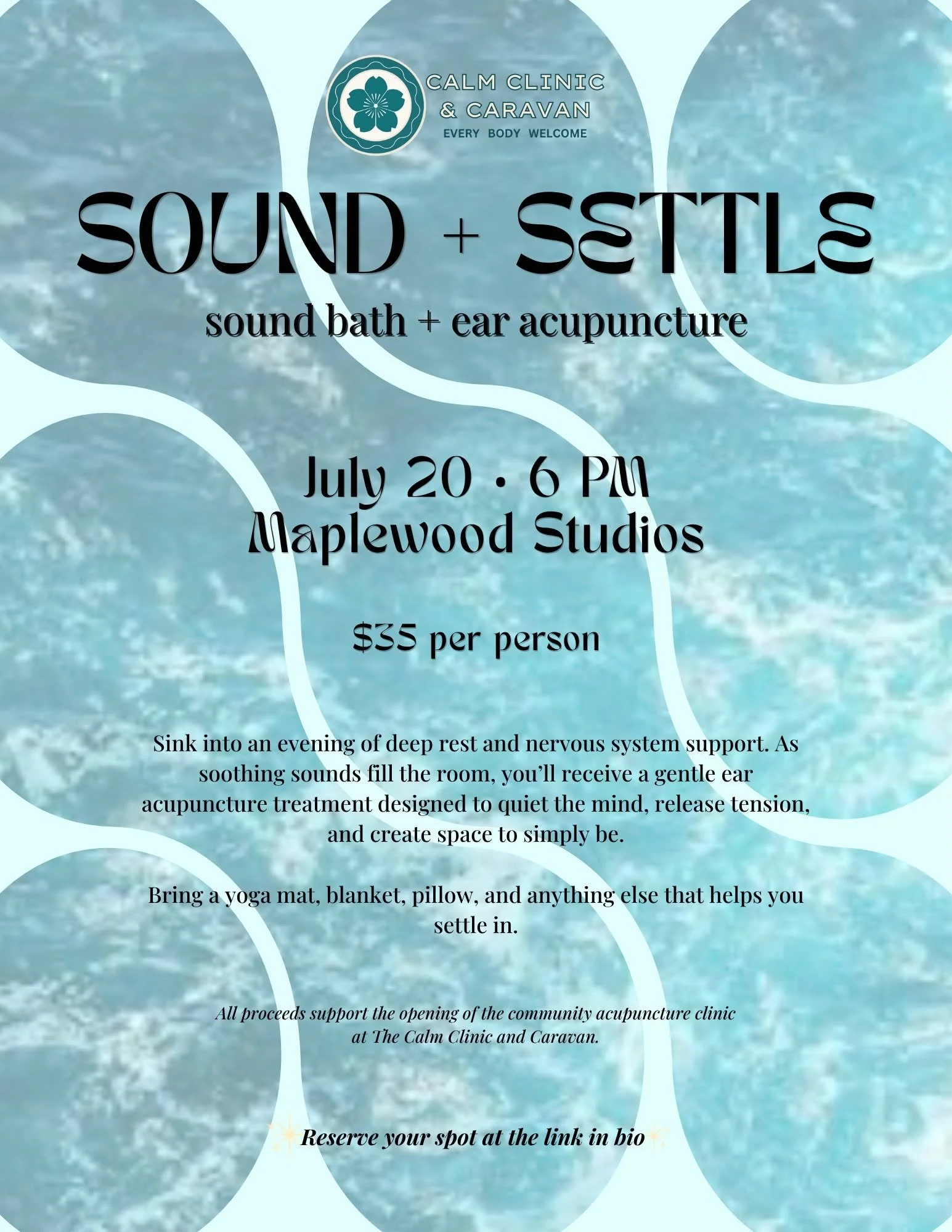Sound + Settle with a sound bath and ear acupuncture!