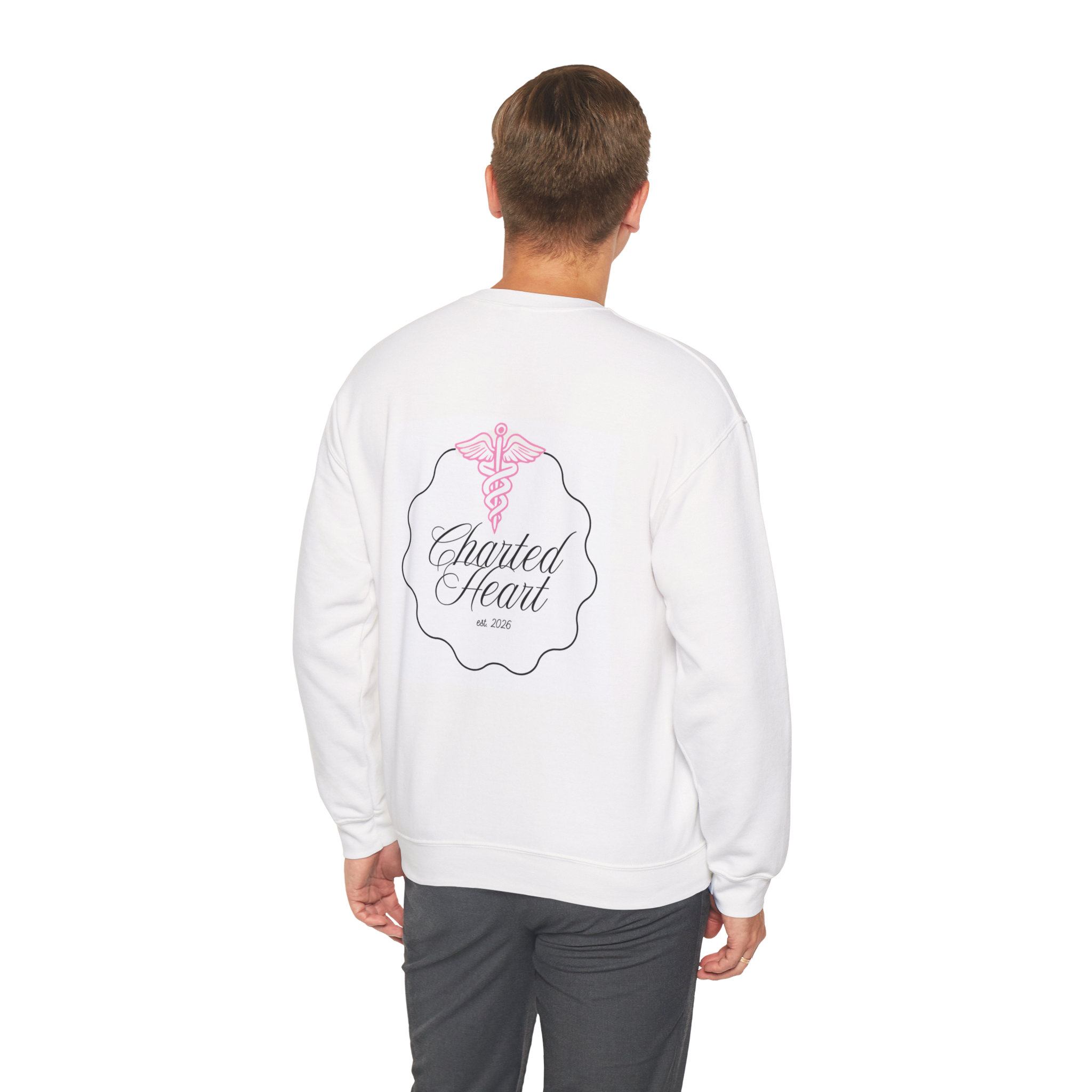 BRAND CREWNECK (worn, back)