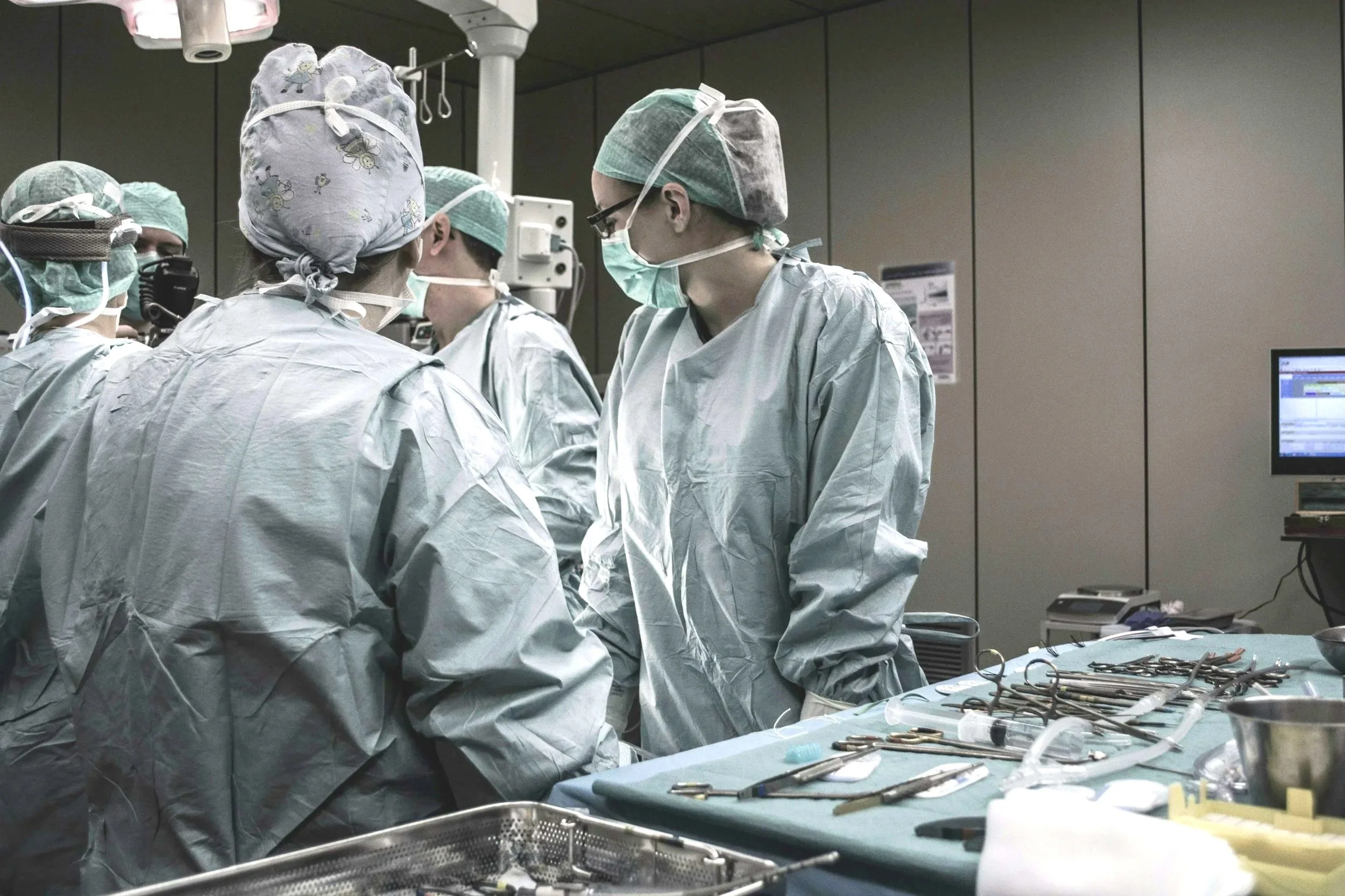 Ophthalmic surgery center operating room with surgical equipment