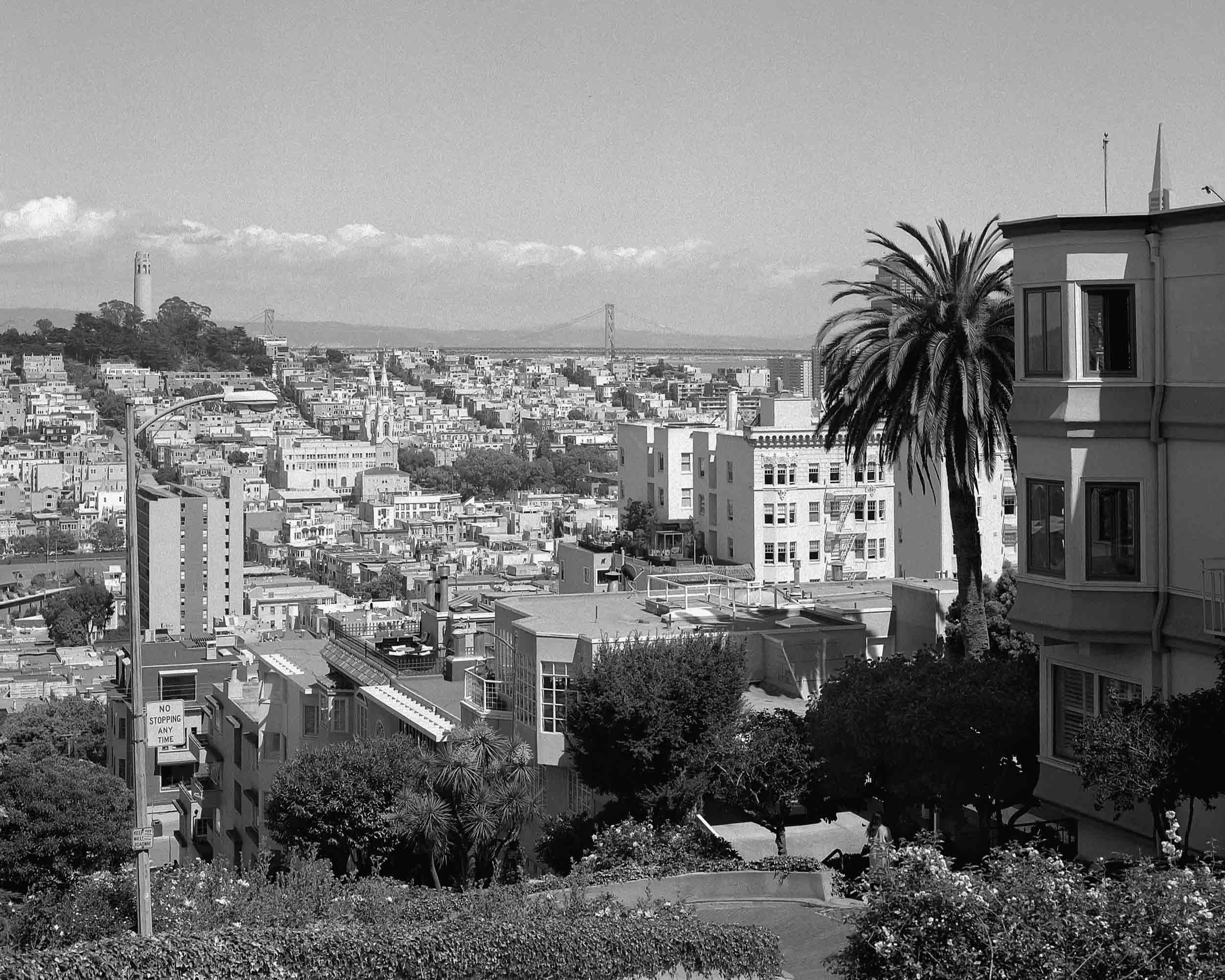 View of San Francisco in black and white film