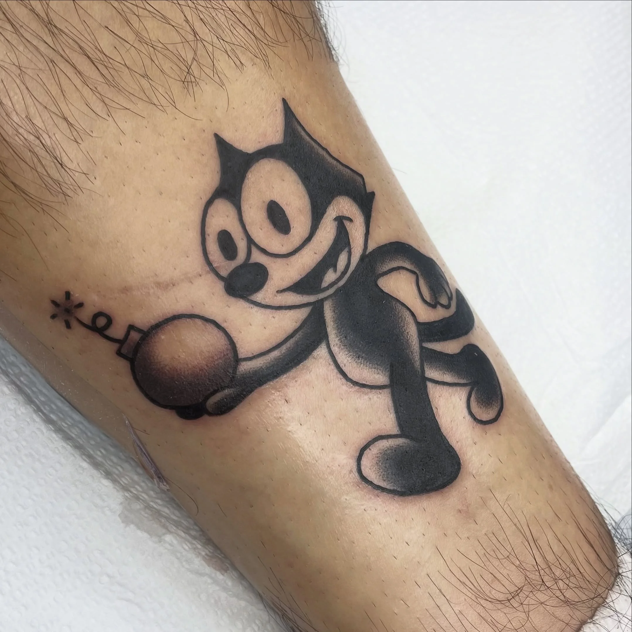 MF FELIX THE CAT  #stpete #stpetetattooartist #felixthecat #traditionaltattoo #downtownstpete
