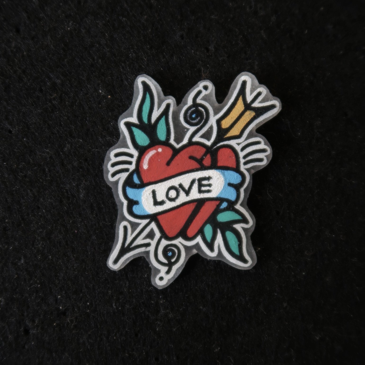 Hand Painted Shrinky Dink Pin