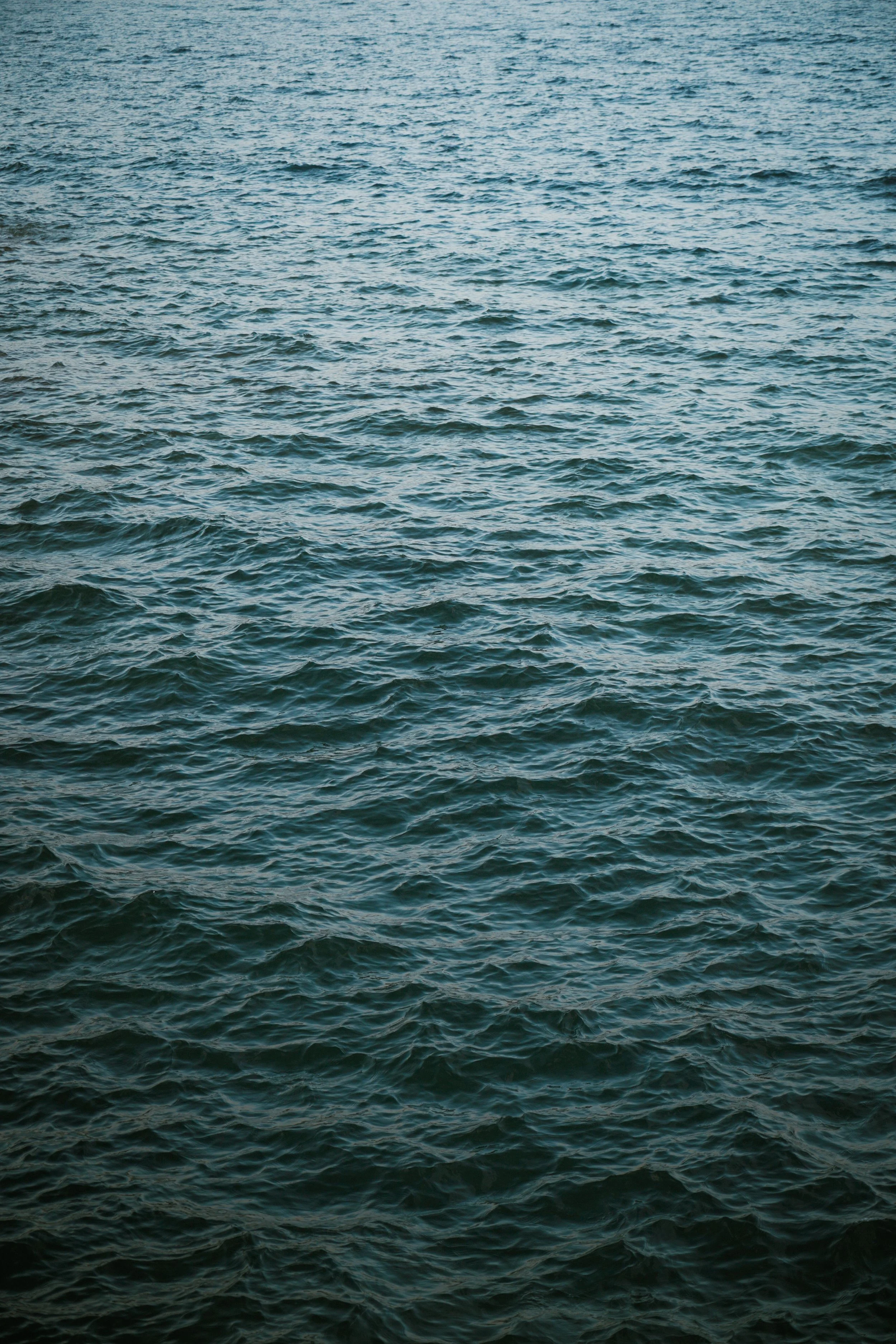 Open ocean with calm waves and ripples.